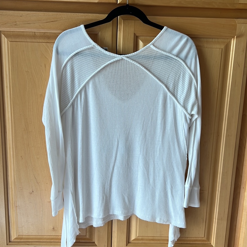 BKE White Waffle Knit Long Sleeve Top - Picture 6 of 6